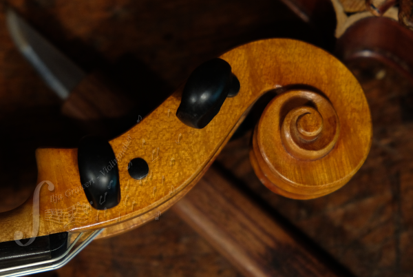 Strad model 'Beckerath' violin handmade by Ilja Grawert Beckerath stradivari copy handmade violin by Ilja Grawert violin shop workshop Brisbane Australia